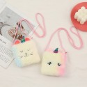 Cartoon Plush Unicorn Shoulder Childrens Coin Purse  Nhae411602