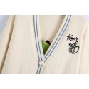 Cartoon Handembroidered Wideneck Knitted Cardigan Nham415258