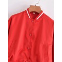 Fashion Ribbed Side Small Standup Collar Baseball Jacket Nham415268