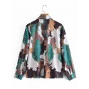 Retro Ink Printing Lapel Shirt Nham415274