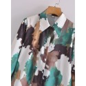 Retro Ink Printing Lapel Shirt Nham415274