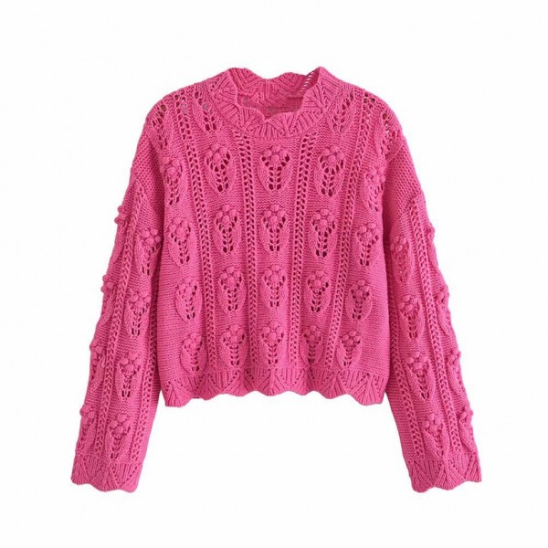 Autumn Ballshaped Decorated Knitted Sweater Nham415279