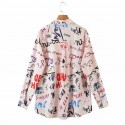 Autumn Letter Printing Blouse Nham415282