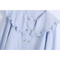 Autumn Buttoned Plaid Doll Collar Top Nham415292