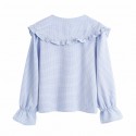 Autumn Buttoned Plaid Doll Collar Top Nham415292