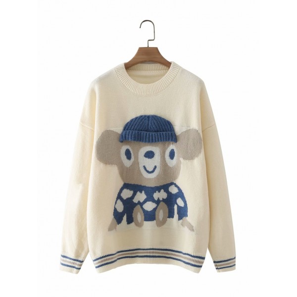 Retro Bear Knit Sweater Nham415302