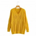 Retro Hollow Longsleeved Knitted Wool Sweater Nham415315