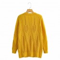 Retro Hollow Longsleeved Knitted Wool Sweater Nham415315