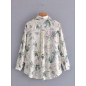 Printing Lapel Singlebreasted Longsleeved Shirt Nham415321