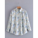 Color Printing Fashion Lapel Singlebreasted Longsleeved Shirt Nham415324