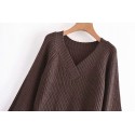 Fashion Vneck Trumpet Sleeve Pullover Sweater Nham415325