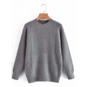 Fashion Round Neck Pullover Diamond Knit Sweater Nham415326