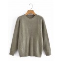 Fashion Round Neck Pullover Diamond Knit Sweater Nham415326