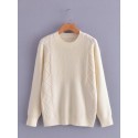 Fashion Round Neck Pullover Diamond Knit Sweater Nham415326