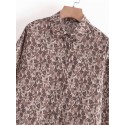 Animal Print Lapel Long Sleeve Shirt Nham415331