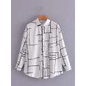 Irregular Line Printing Shirt Nham415332