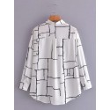 Irregular Line Printing Shirt Nham415332