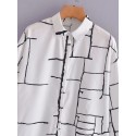 Irregular Line Printing Shirt Nham415332