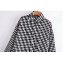 Houndstooth Hem Raw Edge Lapel Singlebreasted Shirt Nham415334