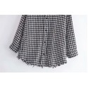 Houndstooth Hem Raw Edge Lapel Singlebreasted Shirt Nham415334