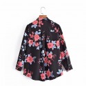 Retro Rose Flower Print Longsleeved Shirt Nham415336