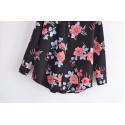 Retro Rose Flower Print Longsleeved Shirt Nham415336