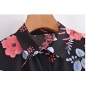 Retro Rose Flower Print Longsleeved Shirt Nham415336