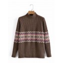 Fashion Pullover Half High Neck Loosefitting Sweater Nham415339