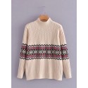 Fashion Pullover Half High Neck Loosefitting Sweater Nham415339