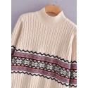 Fashion Pullover Half High Neck Loosefitting Sweater Nham415339