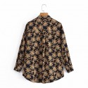 Floral Printed Loose Lapel Singlebreasted Longsleeved Shirt Nham415345