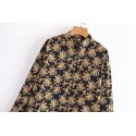 Floral Printed Loose Lapel Singlebreasted Longsleeved Shirt Nham415345