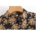 Floral Printed Loose Lapel Singlebreasted Longsleeved Shirt Nham415345