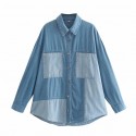 Fall Color Matching Denim Jacket Nham415347