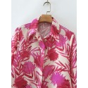 Leaves Printed Tropical Style Blouse Nham415348