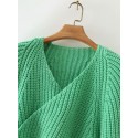 Solid Color Fall Cross Knitted Sweater Nham415349