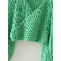 Solid Color Fall Cross Knitted Sweater Nham415349