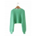 Solid Color Fall Cross Knitted Sweater Nham415349