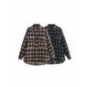 Casual Plaid Long Sleeve Jacket Nham415355