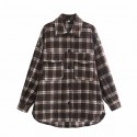 Casual Plaid Long Sleeve Jacket Nham415355