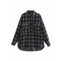 Casual Plaid Long Sleeve Jacket Nham415355