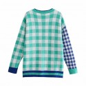 Green Plaid Knitted Cardigan Nham415356