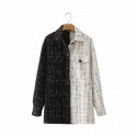 Black And White Color Matching Fashion Jacket Nham415357