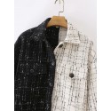 Black And White Color Matching Fashion Jacket Nham415357