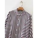 Autumn Watermark Striped Bat Sleeve Blouse Nham415359