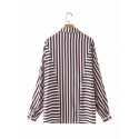 Autumn Watermark Striped Bat Sleeve Blouse Nham415359