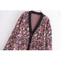 Retro Flowers Jacquard Knitted Cardigan Nham415373