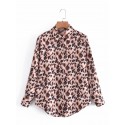 Singlebreasted Leopard Print Longsleeved Shirt Nham415380