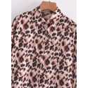 Singlebreasted Leopard Print Longsleeved Shirt Nham415380