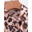 Singlebreasted Leopard Print Longsleeved Shirt Nham415380